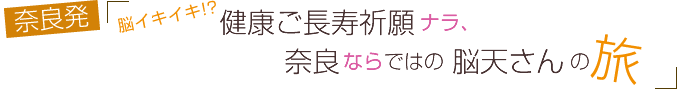 vol.04 脳イキイキ！?健康ご長寿祈願ナラ、奈良ならではの脳天さんへ！の旅