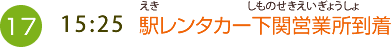 （17）15:25 駅レンタカー下関営業所到着